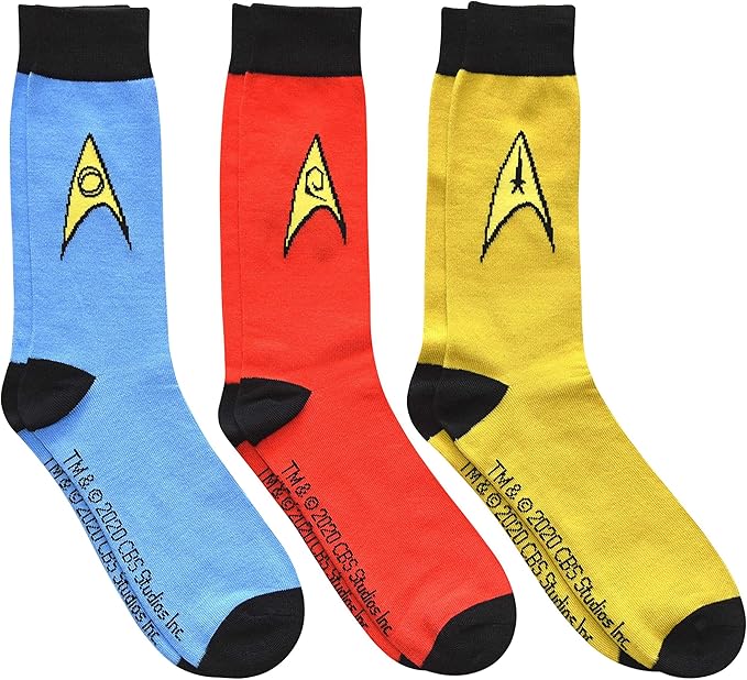 Star Trek TOS Socken rot gelb blau Star Trek TOS Socken rot gelb blau